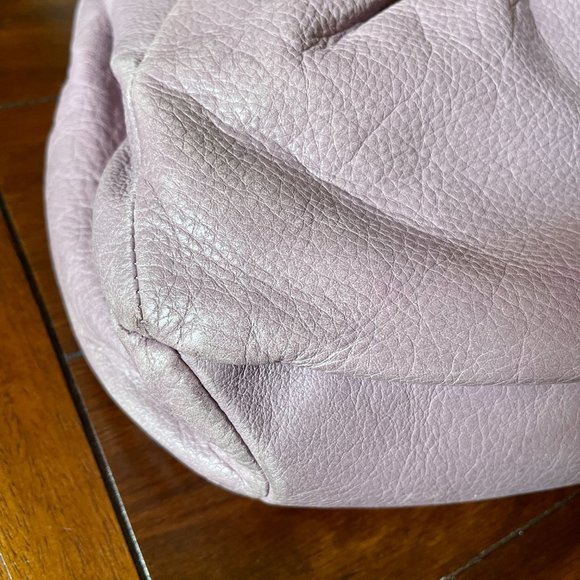 Elliott Lucca Purple Grained Leather Hobo Bag - Picture 3 of 12